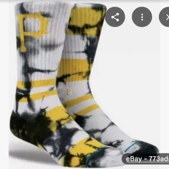 STANCE MLB Pittsburgh Pirates Summer League Crew Socks Men's Medium 6-8.5 NWT - Picture 4 of 5